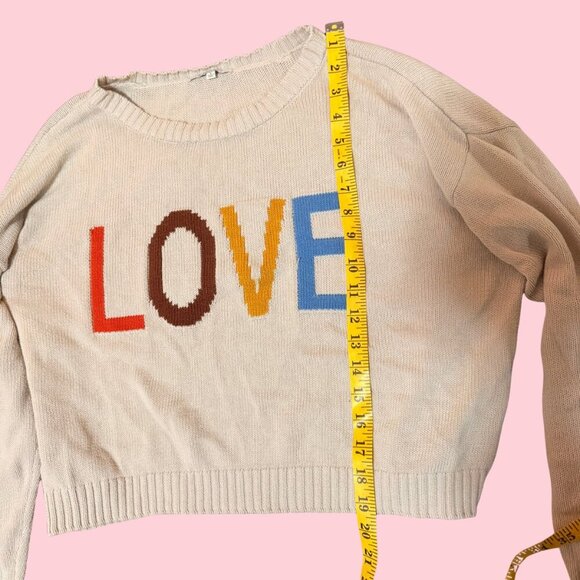 💕 Z SUPPLY “LOVE” Embroidered Cotton Knit Sweater (Size L) - Picture 4 of 7
